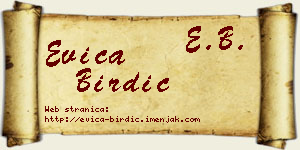 Evica Birdić vizit kartica